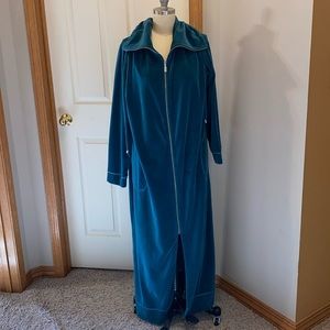 Bob Mackie Green Velour Full Length Robe Women's L Large
